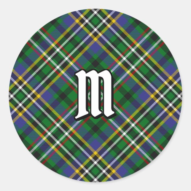 Clan Scott Green Tartan Classic Round Sticker (Front)