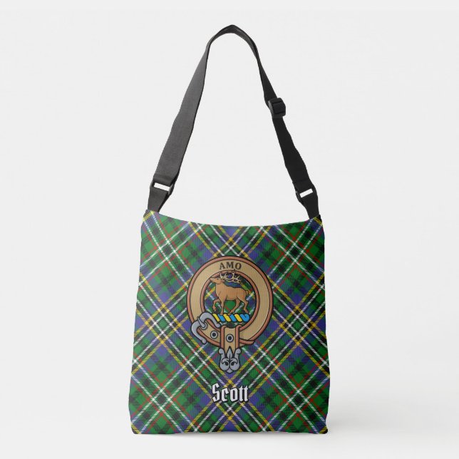 Clan Scott Green Tartan Crossbody Bag (Front)