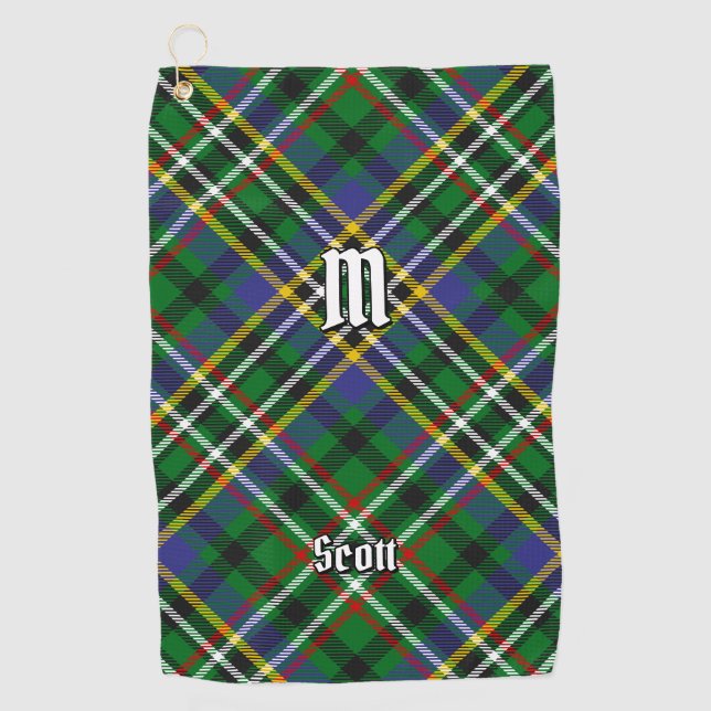 Clan Scott Green Tartan Golf Towel (Front)