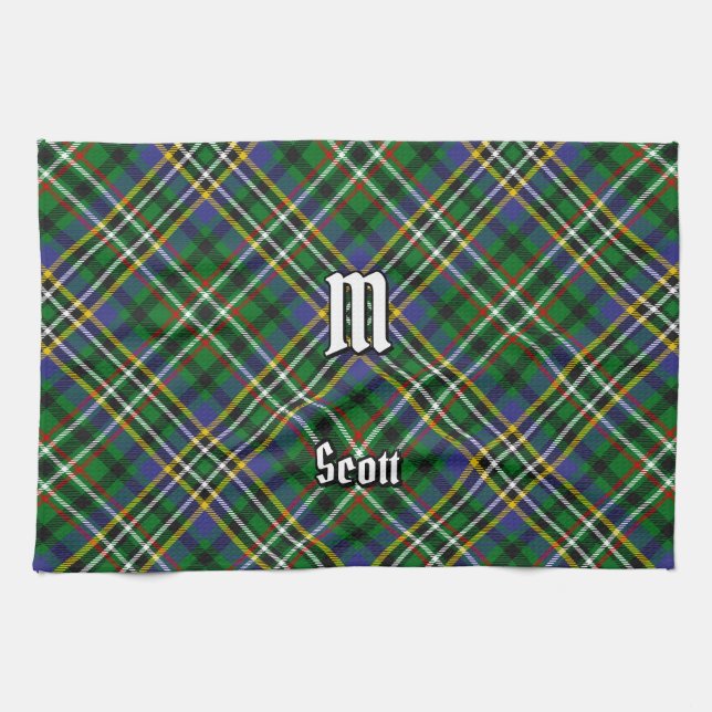 Clan Scott Green Tartan Kitchen Towel (Horizontal)