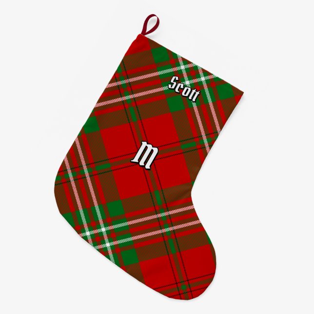 Clan Scott Red Tartan Christmas Stocking (Front (Hanging))