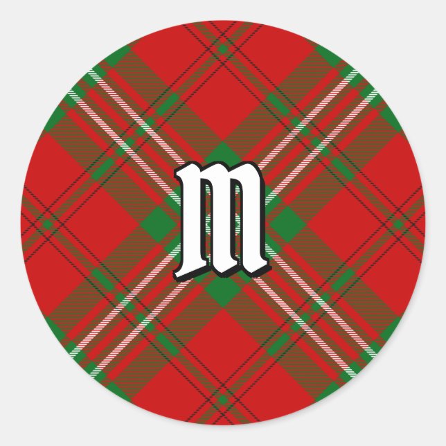 Clan Scott Red Tartan Classic Round Sticker (Front)