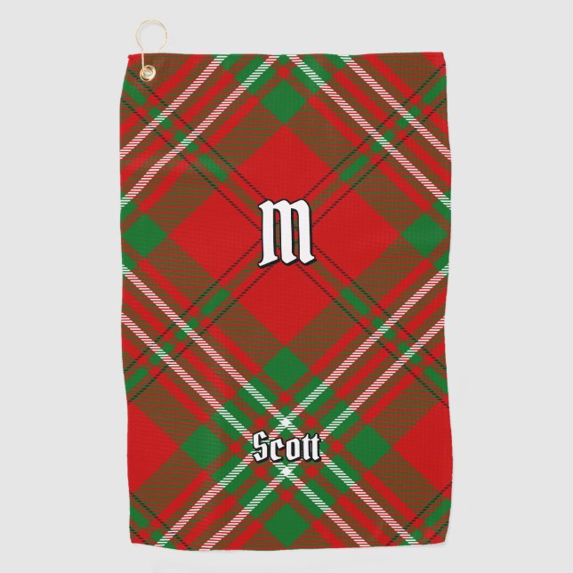 Clan Scott Red Tartan Golf Towel (Front)