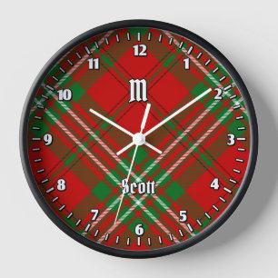 Clan Scott Red Tartan Large Clock