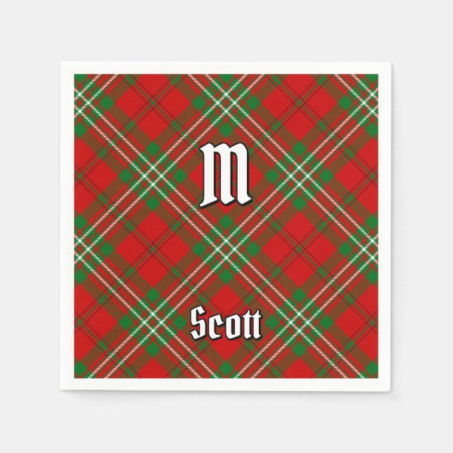 Clan Scott Red Tartan Napkins (Front)