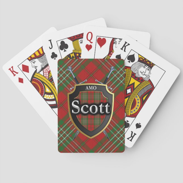 Clan Scott Scottish Shield & Swords Bicycle Brand Playing Cards (Back)