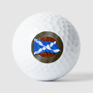 Clan Scott Tartan Knot & Flag Golf Balls