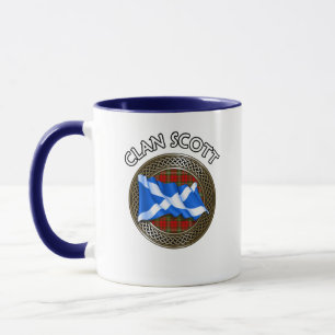 Clan Scott Tartan Knot & Flag Mug