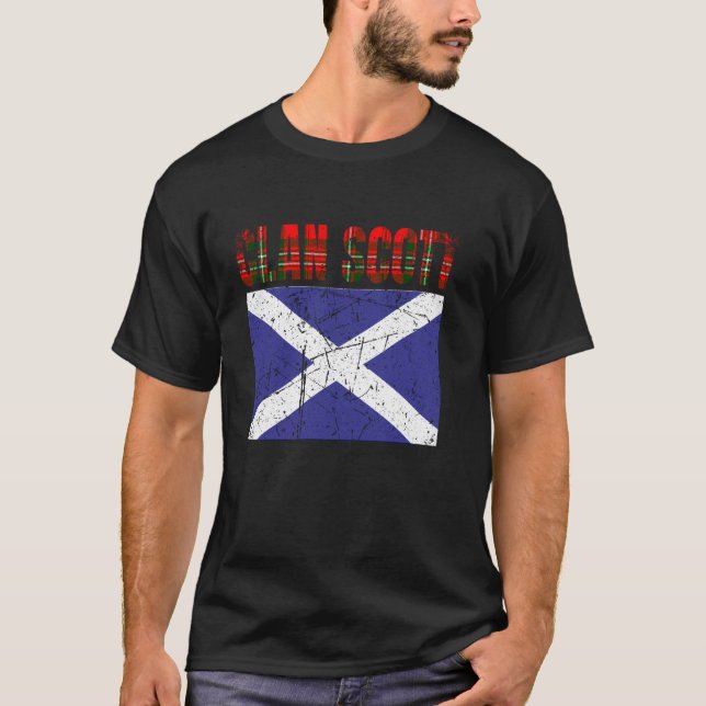 Clan Scott Tartan Scottish Family Name Scotland Pr T-Shirt (Front)