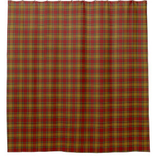 Clan Scrymgeour Orange Red Scottish Tartan Shower Curtain