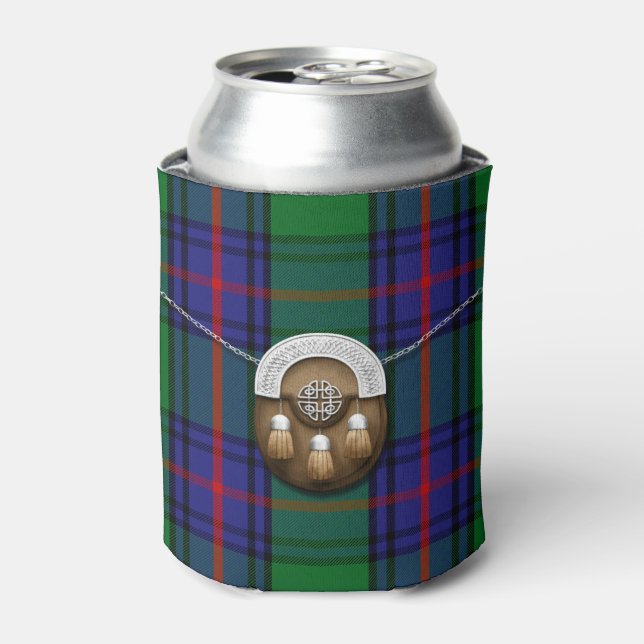 Clan Shaw Tartan And Sporran Can Cooler (Can Front)