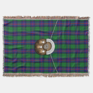 Clan Shaw Tartan And Sporran Throw Blanket