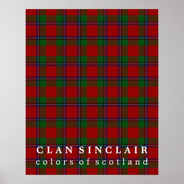 Clan Sinclair Colours of Scotland Tartan Poster (Front)