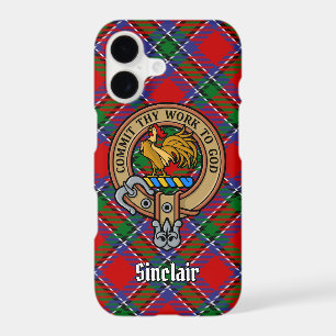Clan Sinclair Crest over Tartan