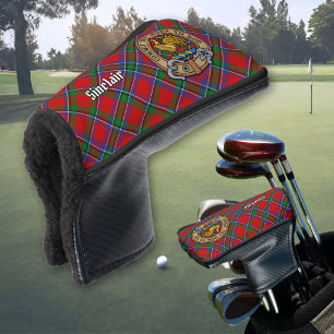 Clan Sinclair Crest over Tartan Golf Head Cover