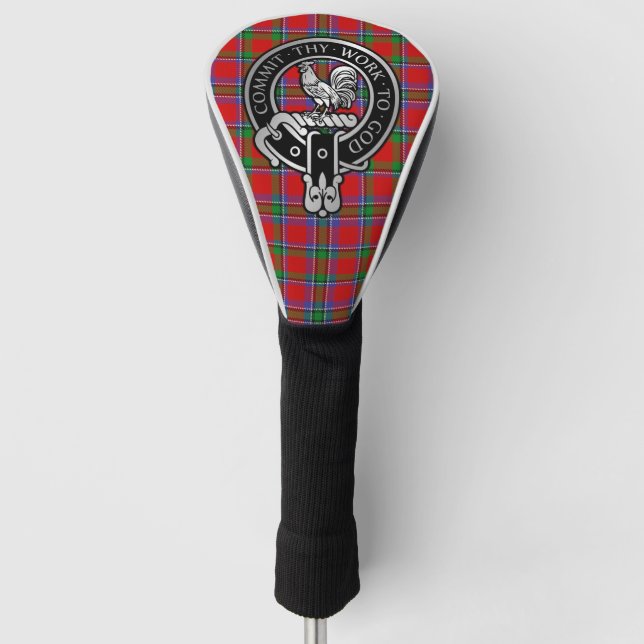 Clan Sinclair Crest & Tartan Golf Head Cover (Front)