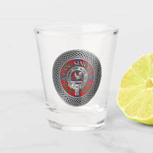 Clan Sinclair Crest & Tartan Knot Shot Glass