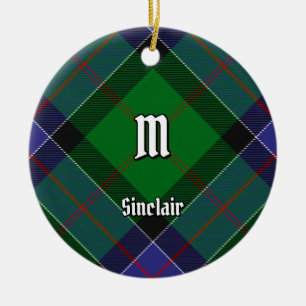 Clan Sinclair Hunting Tartan Ceramic Tree Decoration