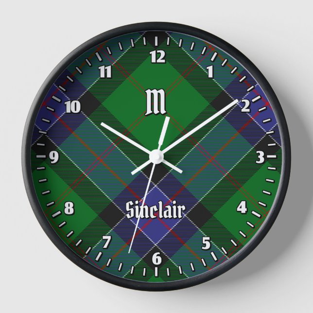 Clan Sinclair Hunting Tartan Clock (Front)