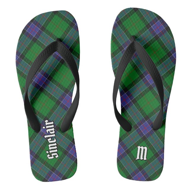 Clan Sinclair Hunting Tartan Flip Flops (Footbed)