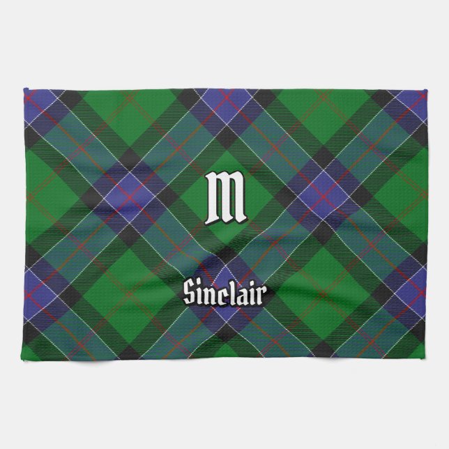 Clan Sinclair Hunting Tartan Tea Towel (Horizontal)