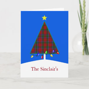 Clan Sinclair Plaid Christmas Tree Greeting Card