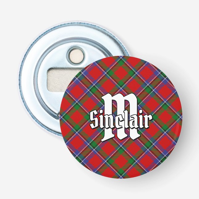 Clan Sinclair Red Tartan Bottle Opener (Front)