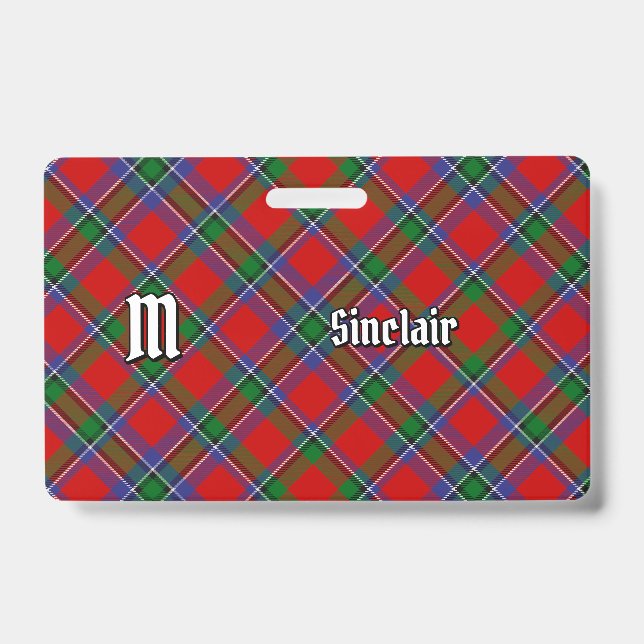 Clan Sinclair Tartan ID Badge (Front)