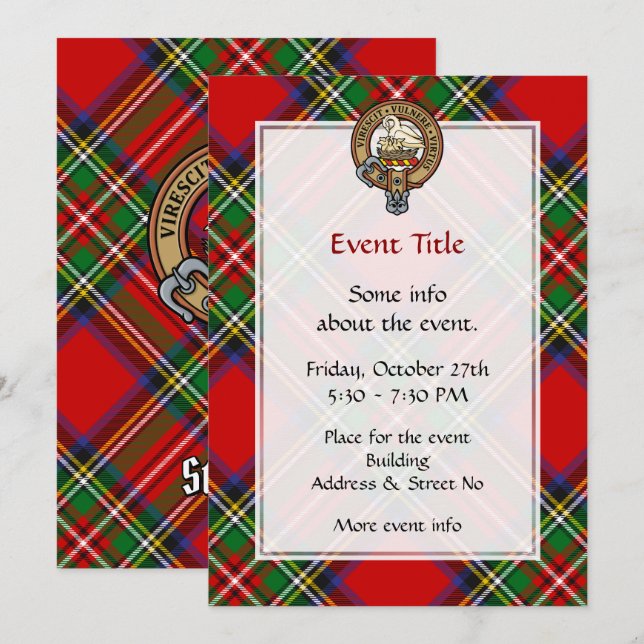 Clan Stewart Crest Invitation (Front/Back)