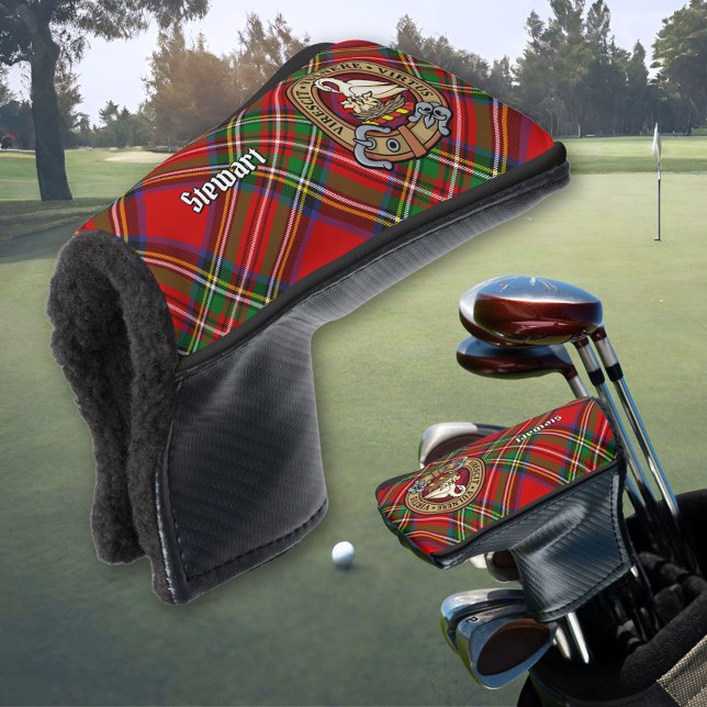 Clan Stewart Crest over Royal Tartan Golf Head Cover (Creator Uploaded)
