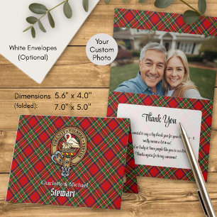 Clan Stewart Crest over Tartan Invitation