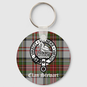 Clan Stewart Crest & Tartan Key Ring