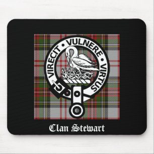 Clan Stewart Crest & Tartan Mouse Mat