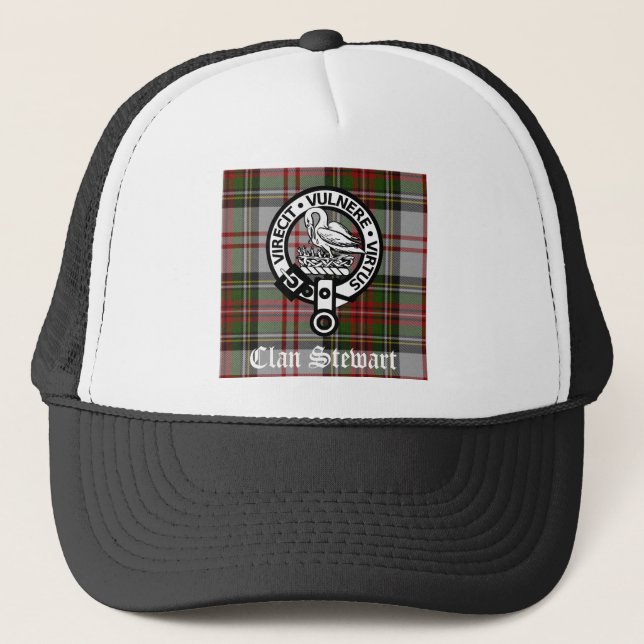 Clan Stewart Crest & Tartan Trucker Hat (Front)