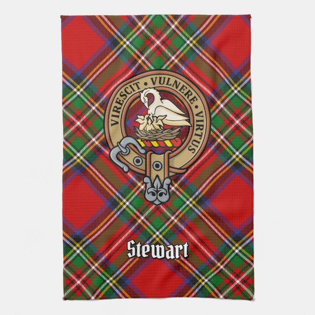 Clan Stewart Crest Tea Towel (Vertical)