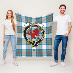 Clan Stewart Muted Blue (Stuart) of Bute Tartan Pl Fleece Blanket