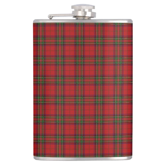 Clan Stewart Royal Scottish Tartan Plaid Pattern Hip Flask (Front)