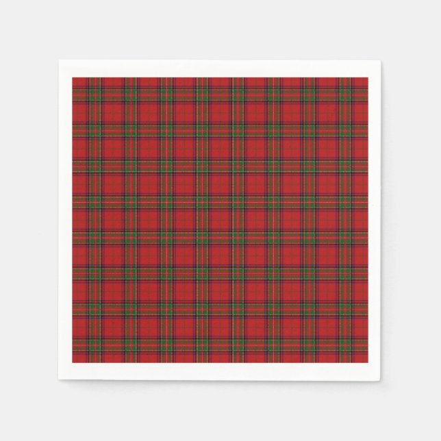 Clan Stewart Royal Scottish Tartan Plaid Pattern Napkin (Front)