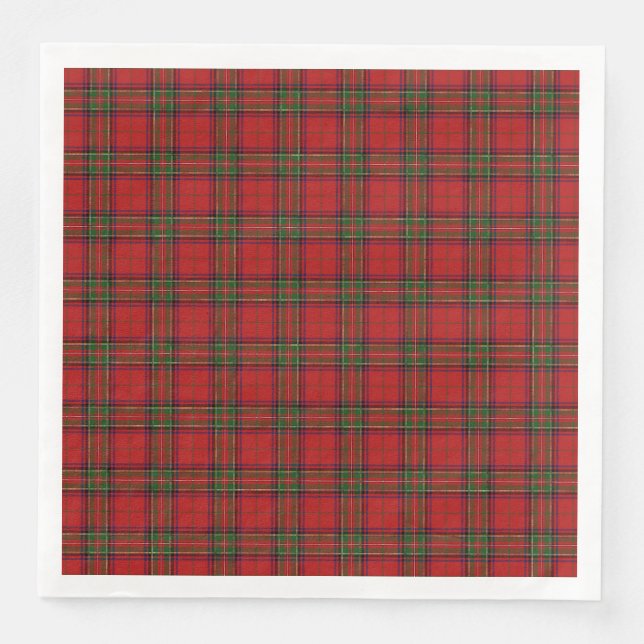 Clan Stewart Royal Scottish Tartan Plaid Pattern Napkin (Front)