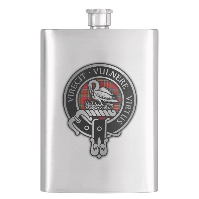 Clan Stewart | Stuart Crest & Tartan Flask (Front)
