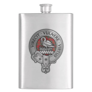 Clan Stewart   Stuart Crest & Tartan Hip Flask