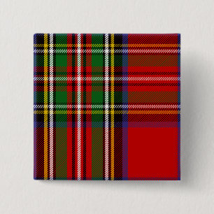 Clan Stewart Tartan 15 Cm Square Badge