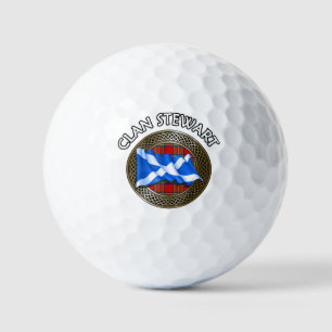 Clan Stewart Tartan Knot & Flag Golf Balls