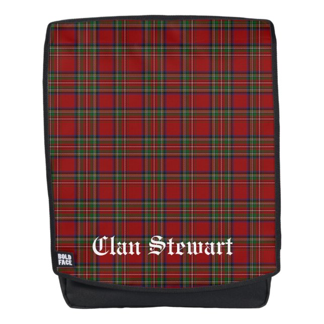 Clan Stewart Tartan Plaid Backpack (Front)