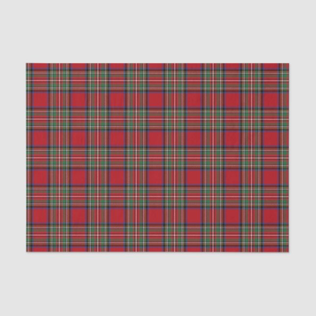 Clan Stewart Tartan Red Green Blue Check Plaid Tissue Paper (Front)