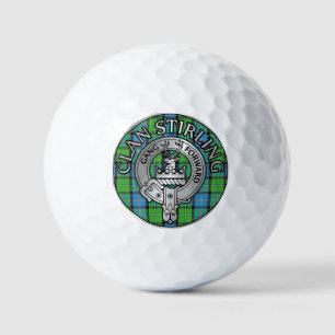 Clan Stirling Crest & Tartan Knot Golf Balls