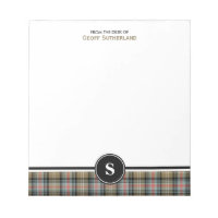 Clan Sutherland Ancient Tartan Tan Plaid Monogram