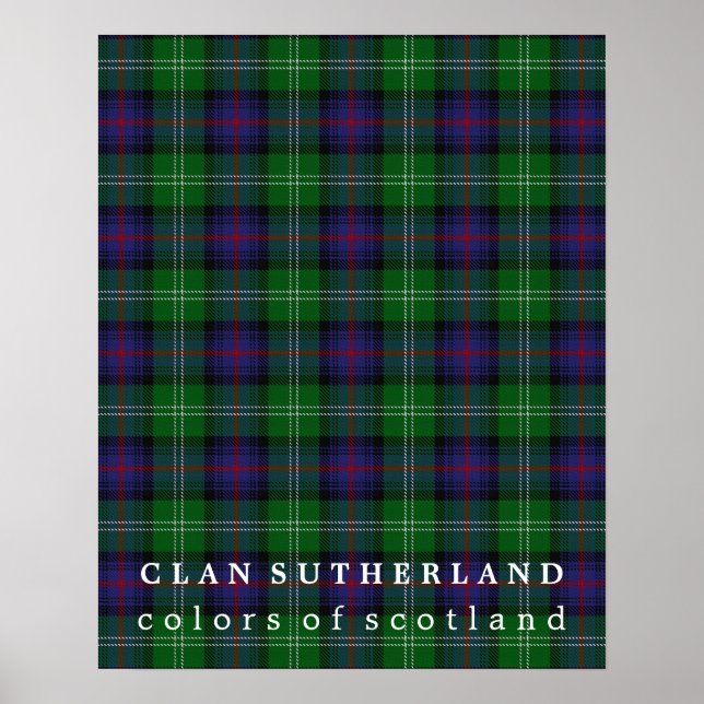 Clan Sutherland Colours of Scotland Tartan Poster (Front)