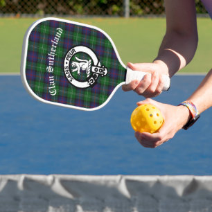 Clan Sutherland Crest & Tartan Pickleball Paddle
