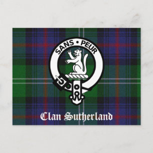 Clan Sutherland Crest & Tartan Postcard